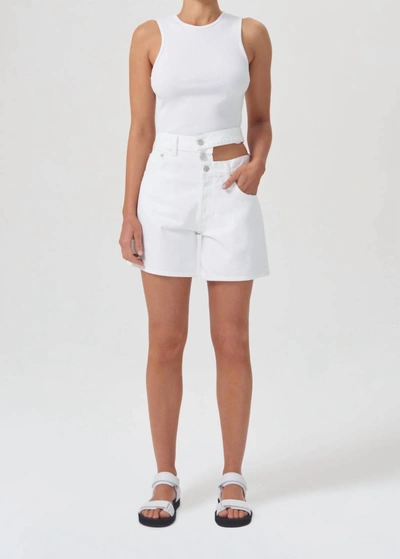 Agolde Broken Waistband Short Jacket In White