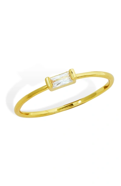 Savvy Cie Jewels Gold Plated Single Center Baguette