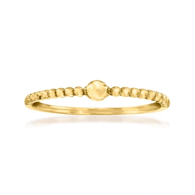 Rs Pure By Ross-simons 14kt Yellow Gold Beaded Ring With Ball