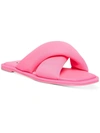 Steve Madden Women's Dixie Plush Slip-on Crisscross Slide Sandals In Pink