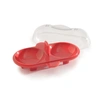 Norpro Silicone Microwave Double Egg Poacher With Lid, Red In Red