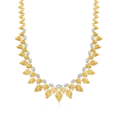 Ross-simons Diamond Geometric Bib Necklace In 18kt Gold Over Sterling In Silver