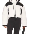 Shoreditch Ski Club White Maya Shearling Puffer Jacket In Multi