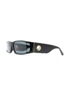 Linda Farrow Mya Rectangle-frame Sunglasses In Black
