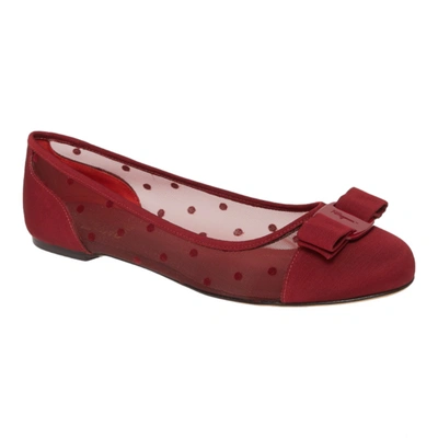 Ferragamo Salvatore  Varina Dots Women's 724119 Red Flats In Multi