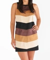 Show Me Your Mumu Mod Mini Dress Faux Suede Chevron In Multi