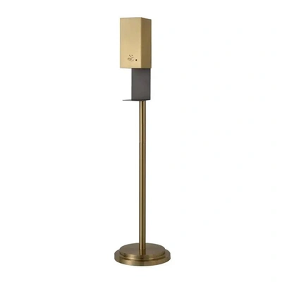 Nova Of California 54" Hand Sanitizer Dispenser - Floor, Brushed Brass With Gel In Yellow