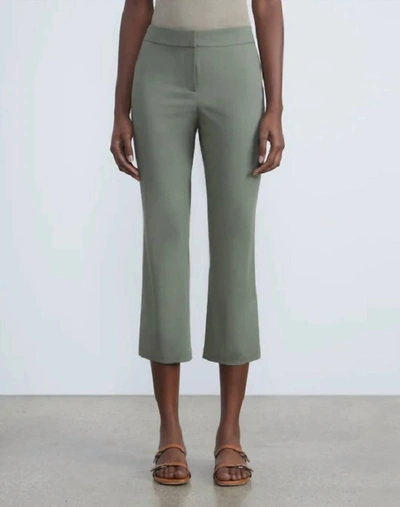 Lafayette 148 Bi-stretch Manhattan Cropped Flared Pant In Deep Basil In Green