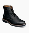 FLORSHEIM MEN'S NORWALK PLAIN TOE LACE UP BOOT IN BLACK NUBUCK