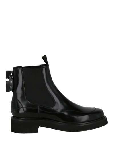 OFF-WHITE LEATHER CHELSEA BOOTS