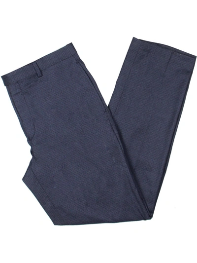 Lauren Ralph Lauren Mens Check Print Classic Fit Dress Pants In Blue