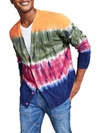 AND NOW THIS MENS TIE-DYE KNIT CARDIGAN SWEATER