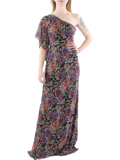 Lauren Ralph Lauren Womens Embellished Long Evening Dress In Multi