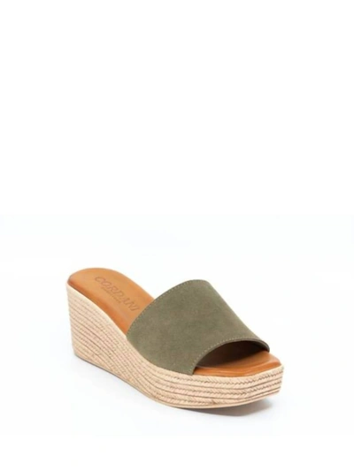 Cordani Bibi Platform In Khaki Suede In Green