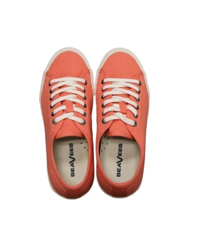 Seavees Women's Monterey Sneaker Standard In Coral Cotton Canvas In Pink