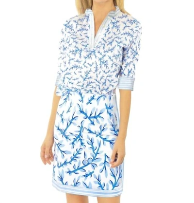 Gretchen Scott Here & There Skirt - Weed Wacker In White/blue In Multi