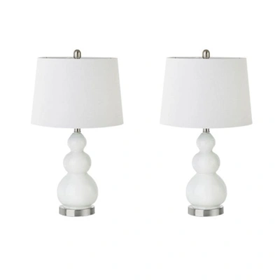 Home Outfitters White Table Lamp Set Of 2, Great For Bedroom, Living Room, Casual