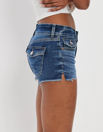 American Eagle Outfitters Ae Ne(x)t Level Low-rise Denim Short Short In Blue