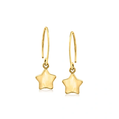 Rs Pure By Ross-simons 14kt Yellow Gold Star Drop Earrings