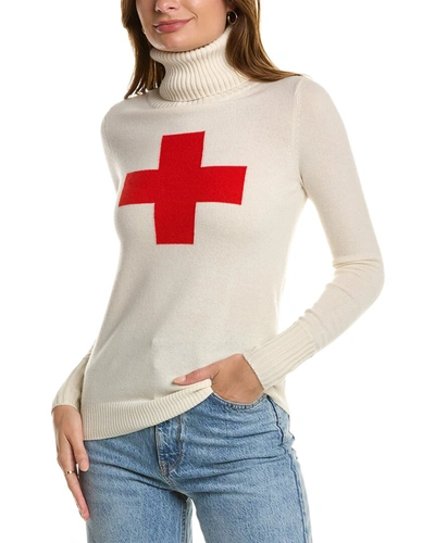 Kier + J Swiss Ski Cashmere Turtleneck Sweater In White