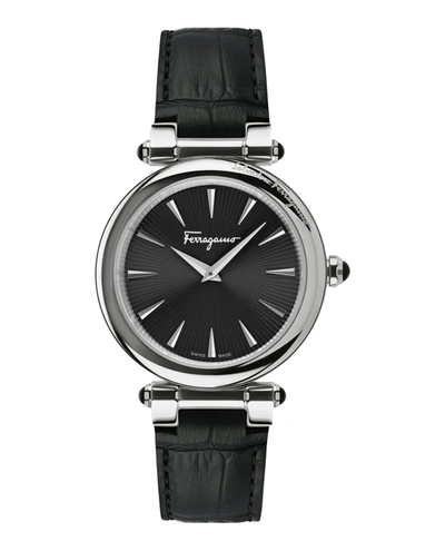 Ferragamo Idillio Strap Watch In Silver