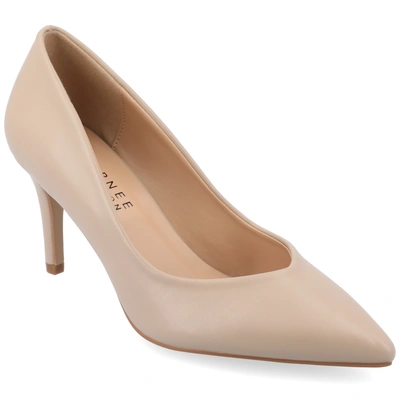 Journee Collection Collection Women's Wide Width Supernatural Tru Comfort Foam Gabriella Pumps Warm Shades In Beige