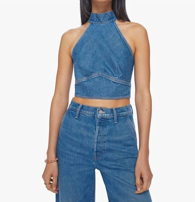 Mother The Never Falter Halter Top In Blue