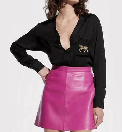 As By Df Spirit Animal Satin Blouse In Black