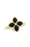 Savvy Cie Jewels 18k Gold Over Sterling Black Onyx Ring In Black