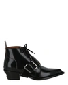 Off-white Black Leather Ankle Boots In Black