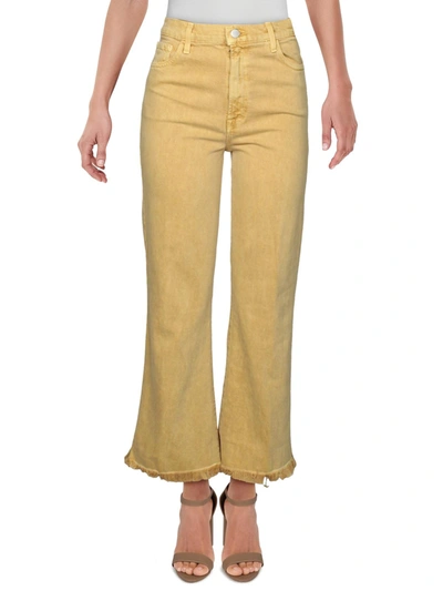 J Brand Julia Womens Denim Color Wash Flare Jeans In Yellow