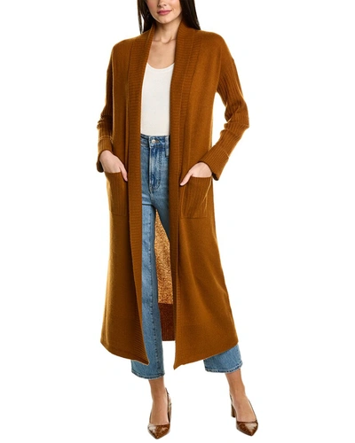 Philosophy Cashmere Shawl Collar Cashmere Duster In Brown
