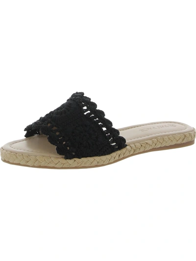 Fatface Cate Womens Crochet Slip On Slide Sandals In Black