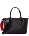 Christian Louboutin Mini Cabata Empire Calfskin Tote In Black