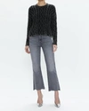 Pistola Eva Rib Knit Frayed Edge Cotton Sweater In Multi