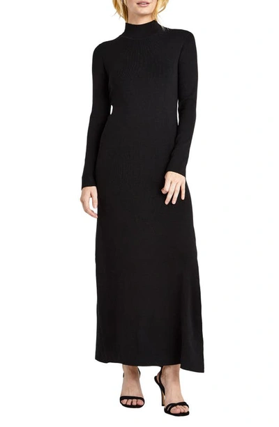 Splendid Tamara Long Sleeve Maxi Jumper Dress In Black