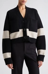 PROENZA SCHOULER COLORBLOCK RECYCLED CASHMERE & MERINO WOOL CARDIGAN