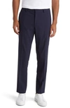 Hugo Boss Genius Flat Front Stretch Wool Blend Pants In Dark Blue