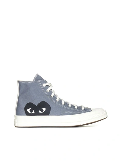 Comme Des Garçons Play Play Converse Cotton High Sneakers In Grey