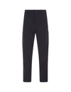 Moncler Cotton Trousers With Belt Loops And Pockets In Blue