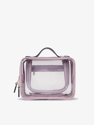 Calpak Medium Clear Cosmetics Case In Lavender