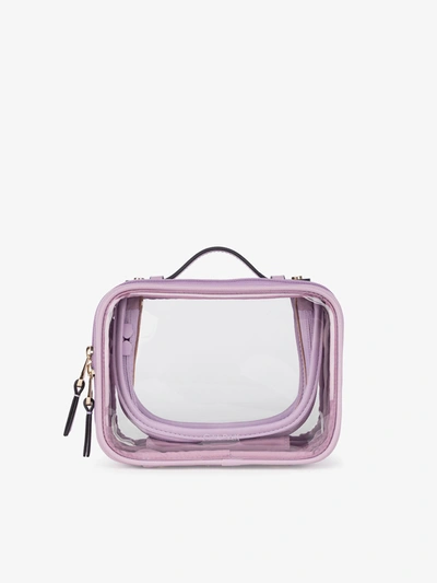 Calpak Small Clear Cosmetics Case In Lavender