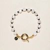 JOEY BABY VICTORIA PEARL AND BLACK BEADS BRACELET