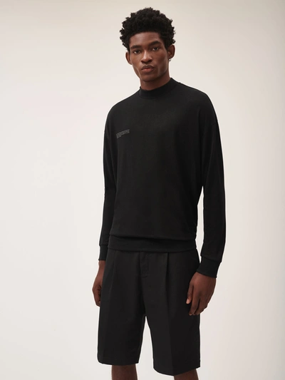 Pangaia Men's Seaweed Lyocell Fine Knit Top — Black