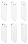 Nike Kids' 6-pack Everyday Cushioned Training Crew Socks In 100 White/ Black