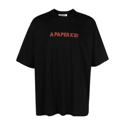 A Paper Kid Logo-print Short-sleeved T-shirt In Black