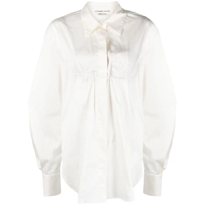 Alessandro Vigilante Balloon-sleeved Backless Shirt In White