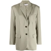 Anine Bing Quinn Oversized Wool Blazer In Green