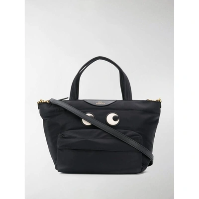 Anya Hindmarch Mini Eyes Shopping Bag In Black