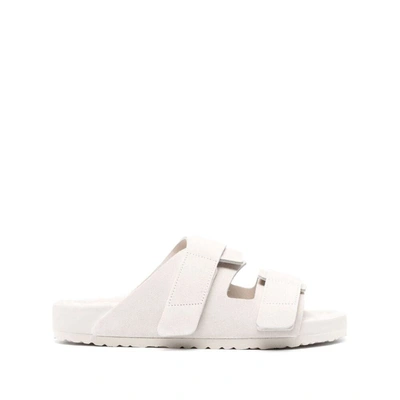 Birkenstock Uji Suede And Leather Slippers In White